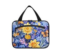 Pittura ad olio con girasoli retrò gialli borse da appendere per le donne che viaggiano con gancio, accessori di design borsa per il trucco trapuntata per i viaggiatori Hotel Bolsa para guardar