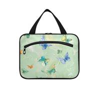 Pittura ad olio con retro verde farfalla sensazione appeso oggetto borsa da viaggio con gancio, designer lavabile borsa cosmetica per mamma lavoro bolsas para maquillaje de Mujer L