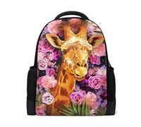Pittura ad olio Di Giraffe Viaggio Laptop Zaino Scuola Libro Borsa Rosa Rosa Causale Zaino Outdoor Business Escursionismo Zaini Campeggio Borse A Spalla Per Studenti Donne Uomini