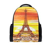 Pittura ad olio Di Torre Eiffel Viaggio Laptop Zaino Scuola Libro Borsa Citt¨¤ Autunno Stagione Causale Daypack Outdoor Business Escursionismo Zaini Campeggio Borse A Spalla Per Studenti Donne Uomini