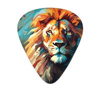 Pittura ad olio di un leone Plettri per chitarra in dimensioni sottili, medie e spesse, set da 12 pezzi, adatto per chitarra elettrica e strumenti vari