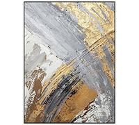 Pittura Ad Olio Dipinto A Mano su Tela,Grigio Bianco Trama Lamina d'oro Espressionismo Astratto Opere d'Arte Moderna Dipinti Dipinti A Mano Dipinti Ad Olio su Tela Arte della Parete per Soggiorno Ca