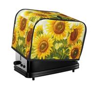 Pittura ad olio Girasoli Tostapane Copertura 2 Fette, Acquarello Fiore Tostapane Acquarello Accogliente con Tasca Resistente alle Macchie Antipolvere Cucina