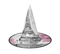 Pittura ad olio Parigi Torre Eiffel Halloween Cappello da strega Costumi di Halloween per donne uomini cappelli da strega costume