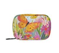 Pittura ad olio Sense Fiori colorati Farfalle borsa della medicina organizzatore con scomparti staccabili caso di viaggio portatile farmaci per borsa