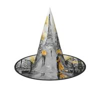 Pittura ad olio Torre Eiffel Coppia Moderna Cappello da Strega Halloween Costumi di Halloween Per Donne Uomini Cappelli Da Strega Costume