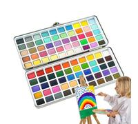 Pittura ad per bambini, colori ad solidi portatili da usare con acqua, kit completo per bambini e adulti, per compiti all'asilo, lezioni d'arte