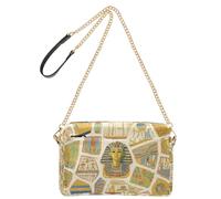 Pittura artistica Beige Egitto Retro Crossbody Borse per le donne Borse in pelle vegana Borsa a tracolla Zip Borsa a tracolla per viaggio