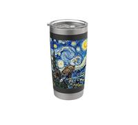 Pittura artistica dell'aquila calva della notte stellata di Van Gogh Bicchiere termico in acciaio inox doppia parete