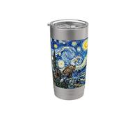 Pittura artistica dell'aquila calva della notte stellata di Van Gogh Bicchiere termico in acciaio inox doppia parete