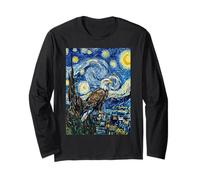 Pittura Artistica dell'aquila Calva della Notte Stellata di Van Gogh Maglia a Manica