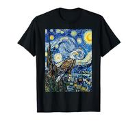 Pittura Artistica dell'aquila Calva della Notte Stellata di Van Gogh Maglietta
