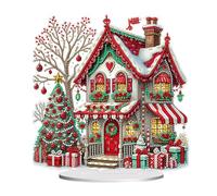 Pittura artistica fai da te con diamanti a pois, ornamenti da tavolo per adulti Natale pupazzo di neve design creativo, decorazione per la casa ornamenti da scrivania (diamante su un lato) - Villa