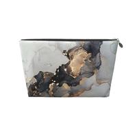 Pittura artistica in nero e oro, Borsa da toilette Borsa per trucco Borsa per cosmetici Borsa da toilette da viaggio portatile