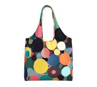 Pittura astratta di cerchi Borsa di tela stampata Borsa da donna Moda Borsa a tracolla Borsa leggera Shopping Bag