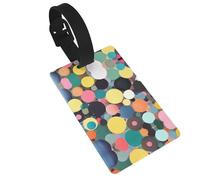 Pittura astratta di cerchi stampati etichette per bagagli - Articoli da viaggio essenziali per proteggere la privacy, facile identificazione dei bagagli per valigie