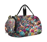 Pittura Barche A Vela Ocean Waves Carry on Duffel Bag Boy Weekend Duffel Pernottamento Ragazze Tote Duffle Bags Viaggio Bambini Danza Duffle Duffle, Colorato Succulente Foresta, classico