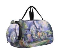 Pittura Barche A Vela Ocean Waves Carry on Duffel Bag Boy Weekend Duffel Pernottamento Ragazze Tote Duffle Bags Viaggio Bambini Danza Duffle Duffle, Paese delle fate del villaggio di Pittura Cottage