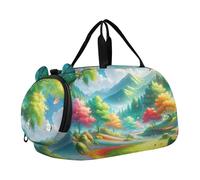Pittura Barche A Vela Ocean Waves Carry on Duffel Bag Boy Weekend Duffel Pernottamento Ragazze Tote Duffle Bags Viaggio Bambini Danza Duffle Duffle, Paesaggio colorato di Fairyland, classico