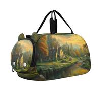 Pittura Barche A Vela Ocean Waves Carry on Duffel Bag Boy Weekend Duffel Pernottamento Ragazze Tote Duffle Bags Viaggio Bambini Danza Duffle Duffle, paesaggio, campagna, cottage, classico