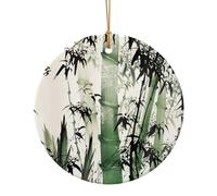 Pittura cinese Di Bambù Stampa Regali Di Colleghe Di Natale Per Amici Famiglia Circolare Ceramica Ornamenti Appesi Di Natale Per La Decorazione