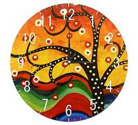 Pittura colorato albero della vita orologio da parete orologio da parete 10 pollici senza ticchettio orologi rotondi silenzioso a batteria orologio Decro per cucina soggiorno bagno camera da letto