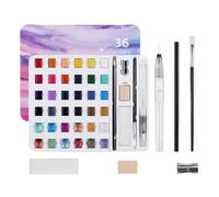 Pittura - Colori Vivaci, Tavolozza Artistica, Pigmenti Solubili D'Acqua Con Scatola Portatile | Set Creativo Per Disegno, Illustrazione, Calligrafia, Schizzo, Diario Di Viaggio,