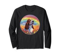 Pittura commemorativa Colorata a Forma di Cane Basset Hound Rainbow Bridge Maglia a Manica