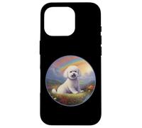 Pittura commemorativa del cane variopinta del ponte arcobaleno di Bichon Frise Custodia per iPhone 16 Pro