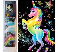 Pittura con diamanti Unicorno Arcobaleno 30 × 40 cm