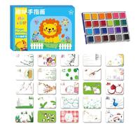 Pittura con dita per bambini da 1 a 3 anni | Tampone di inchiostro arcobaleno lavabile - Forniture artistiche per bambini e bambini in aula scolastica, decorazione per la casa, feste in ceramica e