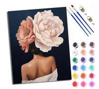 Pittura con i numeri per adulti e principianti Pequeño fantasma Entre las Flores Pittura a olio fai da te Colori acrilici Home Wall Decor 40x50cm/16x20in con cornice