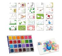 Pittura con le dita per bambini da 1 a 3, tampone di inchiostro arcobaleno lavabile | Forniture da disegno per ceramiche, artigianato, decorazione, scuola, scuola, casa, feste, bambini