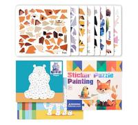 Pittura Con Stickers Per Bambini | Libri 3D Di Animali Apprendimento Bambini - Giochi Per La Mente Giocattoli Educativi Veicoli E Animali Abilità Motorie Fini Per Bambine E
