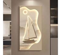 Pittura decorativa da parete in pietra arenaria, decorazione da parete in pietra arenaria, decorazione da parete artistica 3D, sculture da parete a doppio strato(A,40 * 80CM)