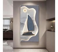 Pittura decorativa da parete in pietra arenaria, decorazione da parete in pietra arenaria, decorazione da parete artistica 3D, sculture da parete a doppio strato(D,50 * 100CM)