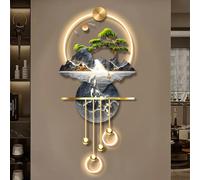 Pittura Decorativa Per Ingresso, Luce Decorativa Da Parete, Arte Murale 3D Con Luce LED Calda, Sculture Da Parete, Per Hotel, Soggiorno, Camera Da Letto(Blue 1,60 * 131cm/23.6 * 51.6in)
