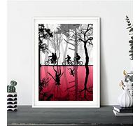 Pittura decorativa Quadro su tela Stranger Things The Upside Down Poster Wall Art Stampe minimaliste per soggiorno Decorazioni per la casa Senza cornice-50x70cm