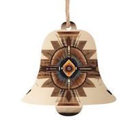 Pittura dei nativi americani in legno a forma di campana, set da 6 pezzi, può essere utilizzato per decorare alberi di Natale, camini, porte e finestre