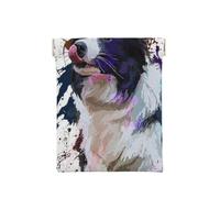 Pittura del cane d'arte Border Collie, Spremere il portafoglio superiore da donna Borsa portaoggetti Piccola portamonete Portamonete