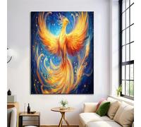 Pittura Della Decorazione Quadretti Daparete Quadro Su Tela Con Maestosa Fenice,Poster E Stampe Arancia,Immagine Soggiorno Moderno,Decorazioni Per La Casa,Animali Del Cielo Senza Cornice 80X120Cm