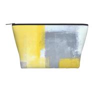 Pittura di arte astratta grigia e gialla, Borsa da toilette Borsa per trucco Borsa per cosmetici Borsa da toilette da viaggio portatile
