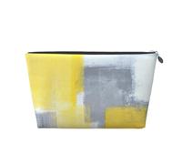 Pittura di arte astratta grigia e gialla, Borsa da toilette Borsa per trucco Borsa per cosmetici Borsa da toilette da viaggio portatile
