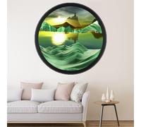 Pittura di Sabbia Che Scorre Fluente, Quadro Sabbia in Movimento con rotazione di 360° montata a parete, Immagine di Sabbia in Movimento 3D, per Decorazioni per la Casa l'ufficio,M-14.3in/36cm