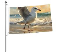 Pittura di un gabbiano Bandiera da giardino 2 x 3 Ft Bandiera per esterni Bandiera Brezza Bandiera a prova di sbiadimento Bandiere per la casa Decorazione esterna interna