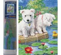 Pittura diamantata Cagnolini con ninfee 30 × 40 cm