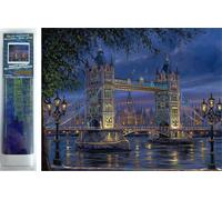 Pittura diamantata Notte Tower Bridge 30x40 cm