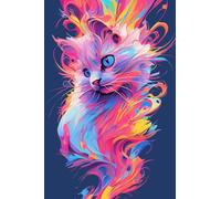 Pittura Diamante 5D, Gatto colorato astratto, C 30 * 40cm DIY Diamond Painting Kit Completo Adulti, Quadri con Perline,Set per Ricamo A Punto Croce, per Soggiorno, Camera da Letto, Parete