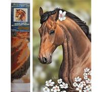 Pittura Diamante Cavallo con Fiori