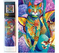 Pittura diamante gatto nei fiori